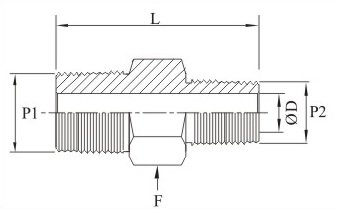 Hex Reducing Nipple NPT Male X NPT Male